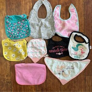 Assorted Baby girl  Bibs Set - Multicolor & teething